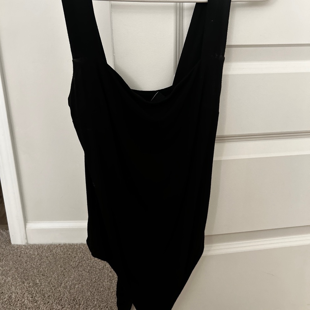 Black Square Neck Bodysuit